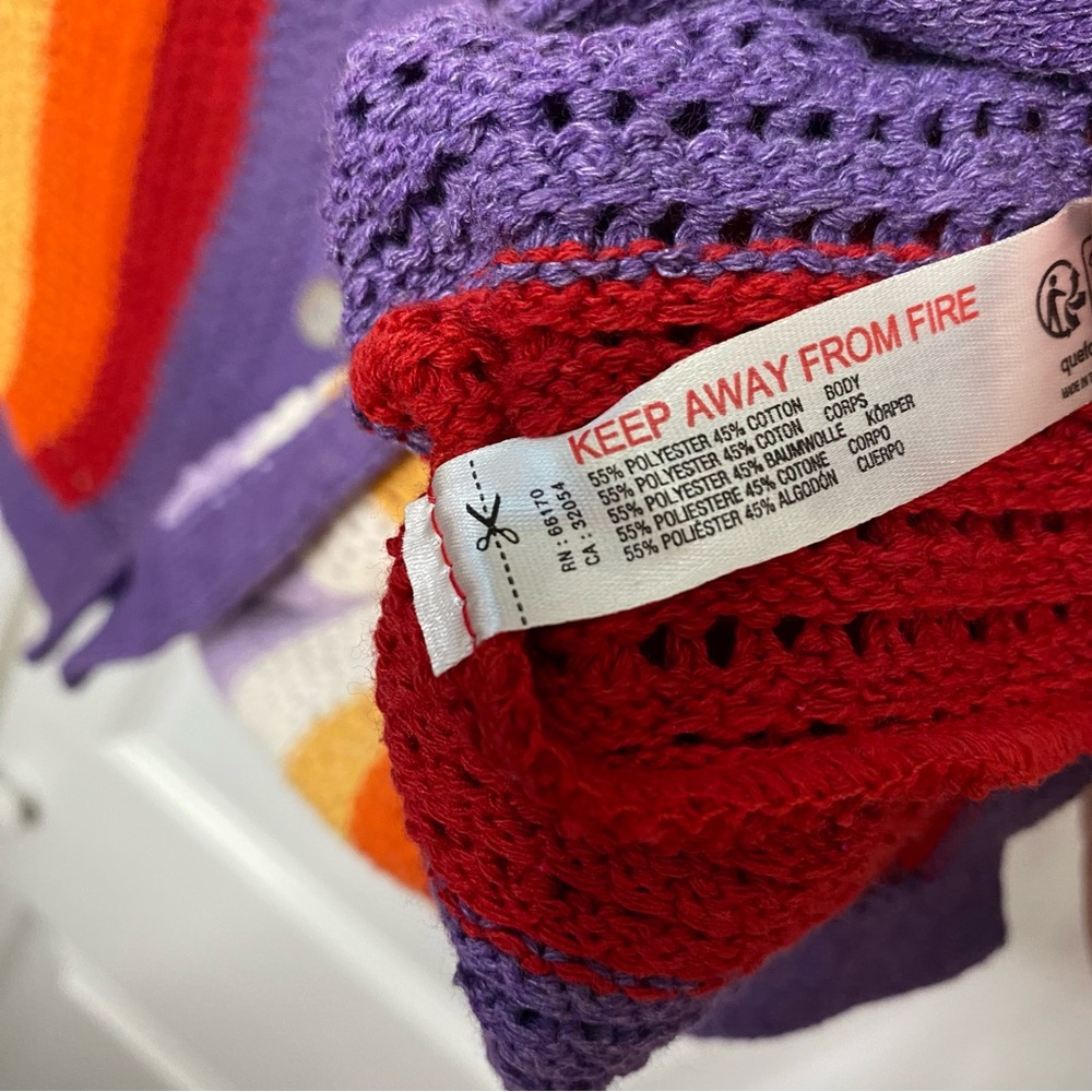 Anthropologie Colorful Striped Crochet Top/Swim Cover - Picture 5 of 6